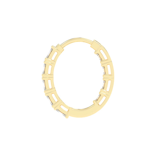 Emerald-Cut Glow Hoop Earrings