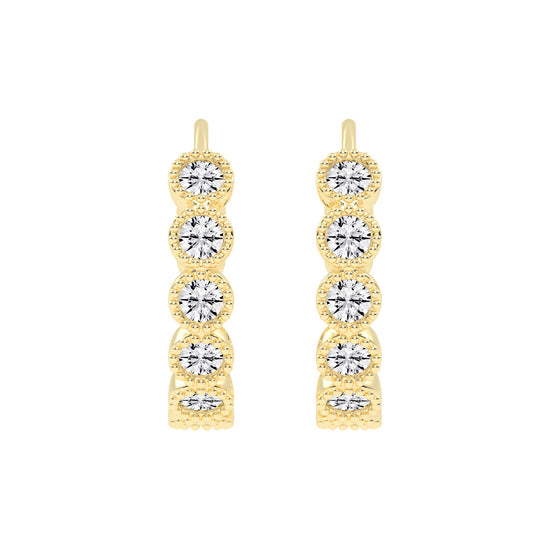 Milgrain Bezel Sway Hoops