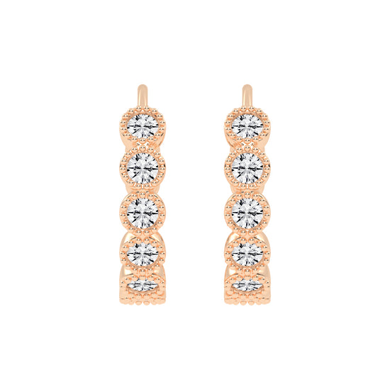 Milgrain Bezel Sway Hoops