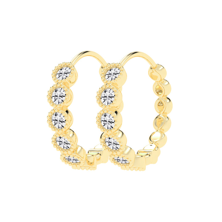 Milgrain Bezel Sway Hoops