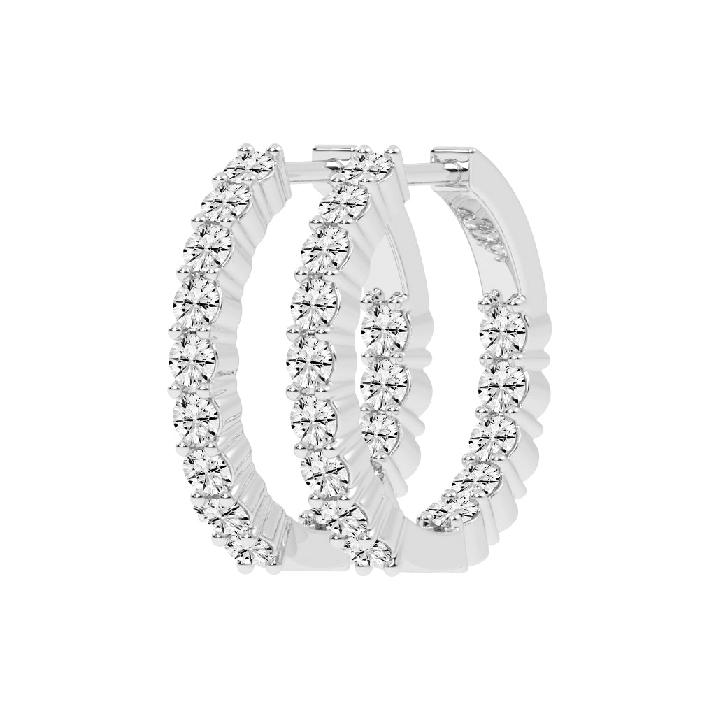 Triple Row Pave Glow Hoops