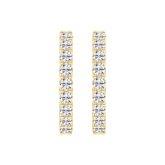 Triple Row Pave Glow Hoops