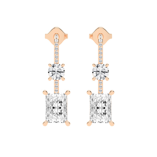 Radiant Cut Drop Earrings