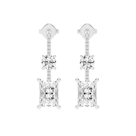 Radiant Cut Drop Earrings
