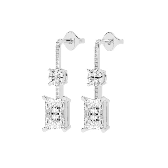 Radiant Cut Drop Earrings