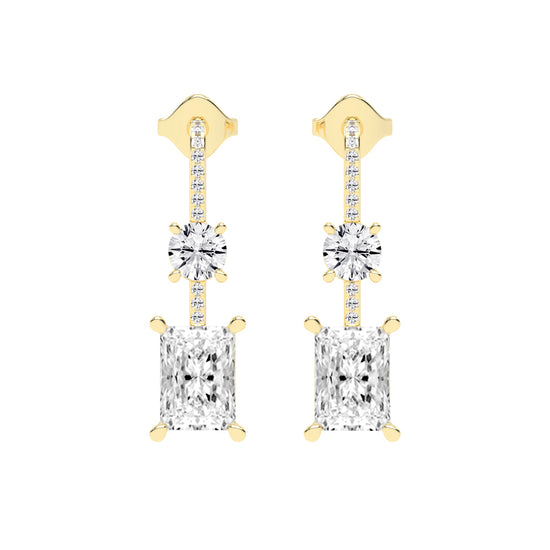 Radiant Cut Drop Earrings