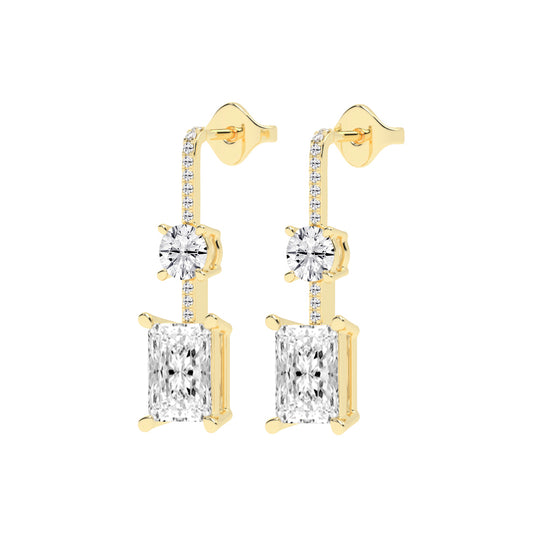 Radiant Cut Drop Earrings