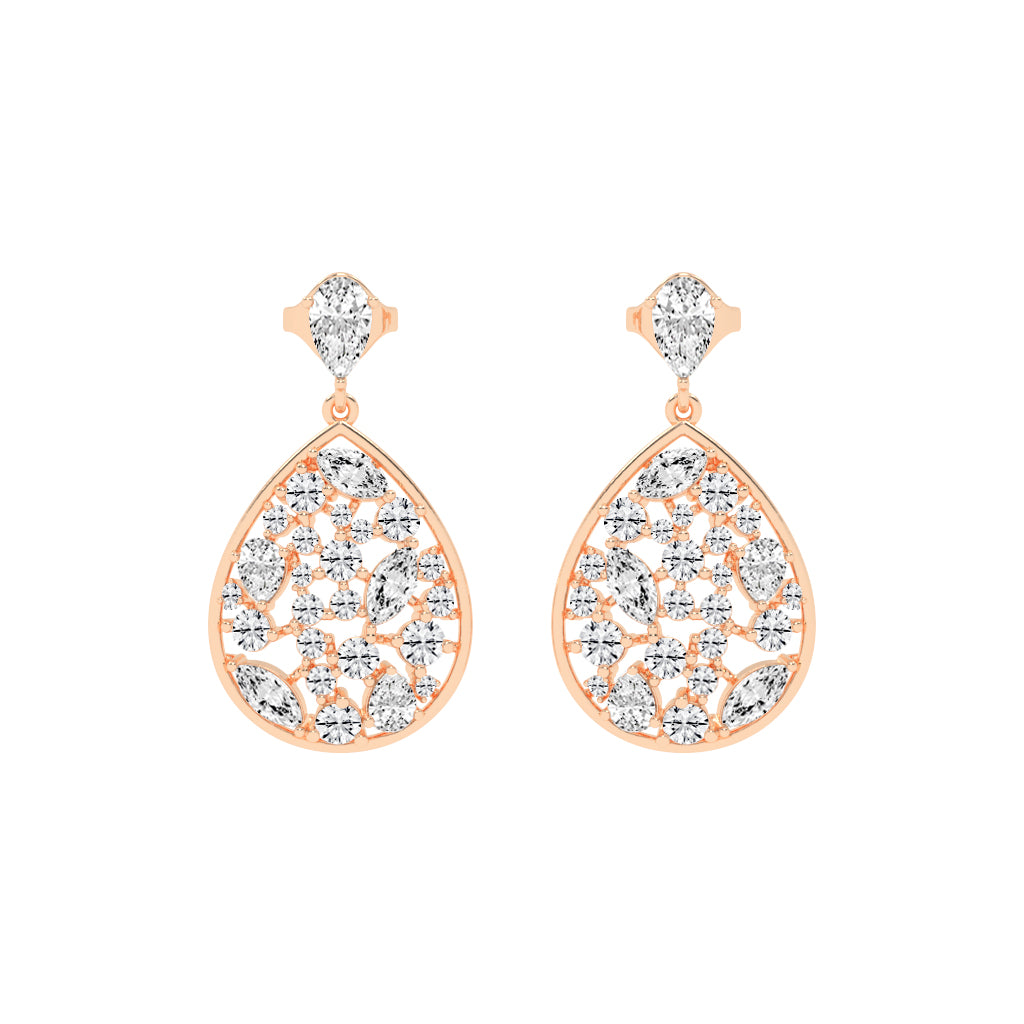 Snap Hoop Pear Teardrop Earrings