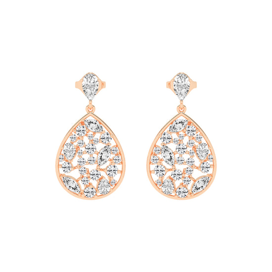 Snap Hoop Pear Teardrop Earrings