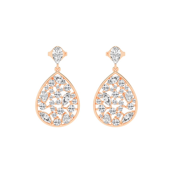 Snap Hoop Pear Teardrop Earrings