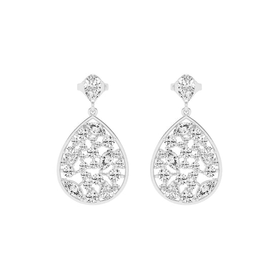 Snap Hoop Pear Teardrop Earrings