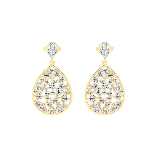 Snap Hoop Pear Teardrop Earrings