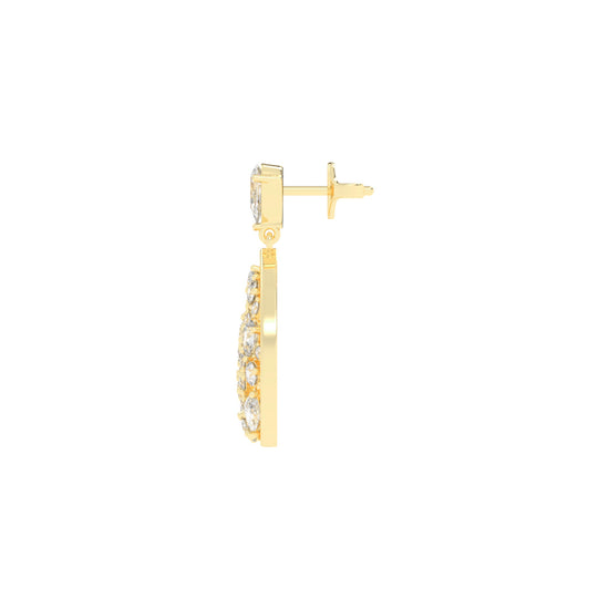 Snap Hoop Pear Teardrop Earrings