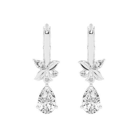 Floral Pear Drop Earrings