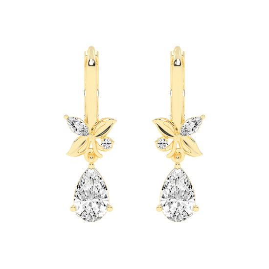 Floral Pear Drop Earrings