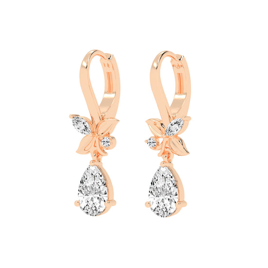 Floral Pear Drop Earrings