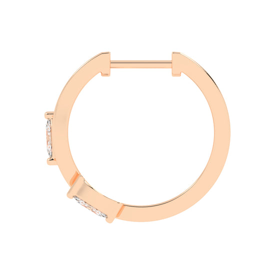 Marquise Solitaire Twist Hoops