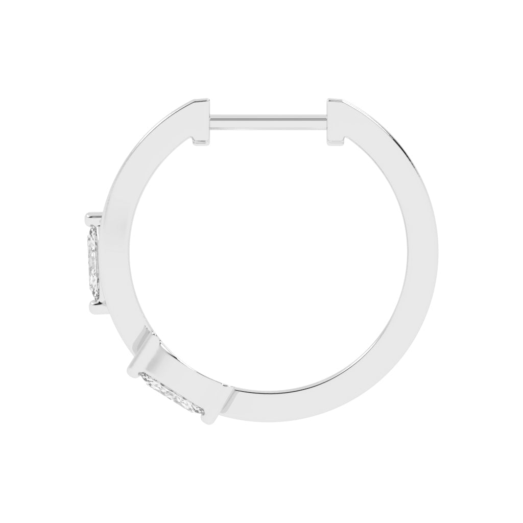 Marquise Solitaire Twist Hoops