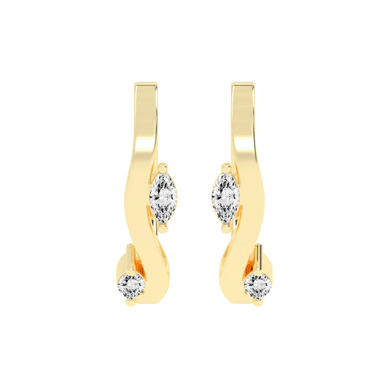 Marquise Solitaire Twist Hoops