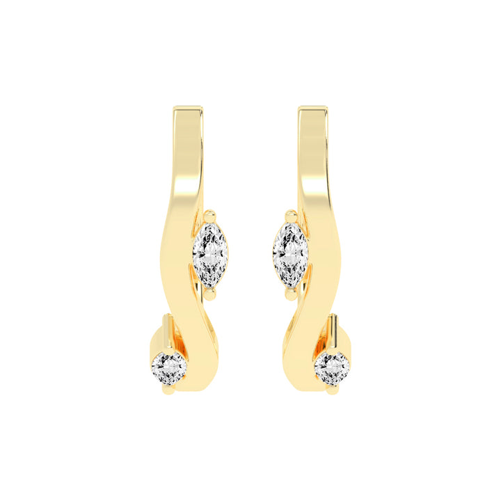 Marquise Solitaire Twist Hoops