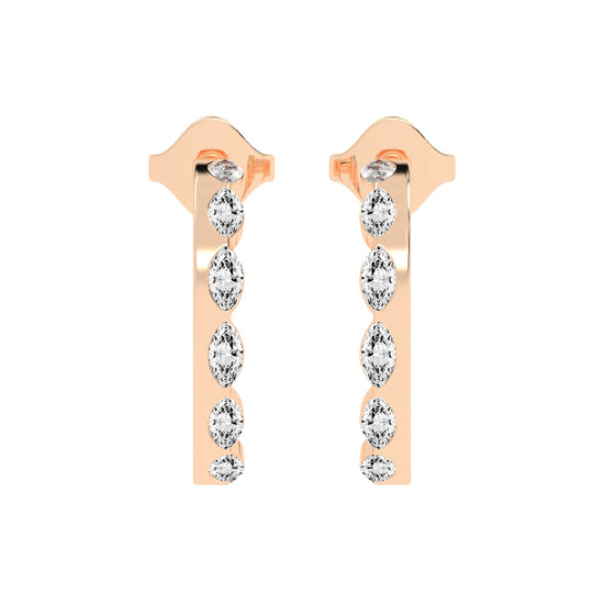 Marquise Half Hoop Earrings