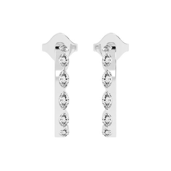 Marquise Half Hoop Earrings