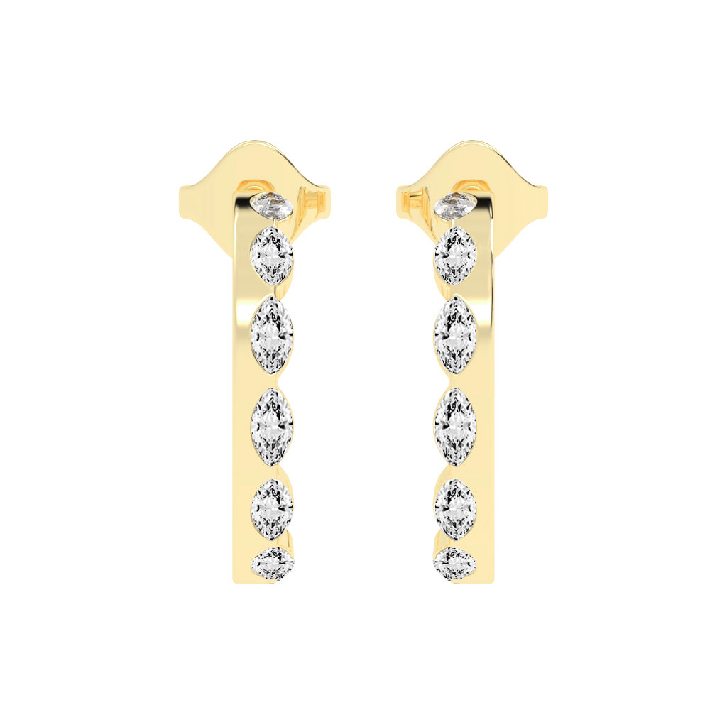 Marquise Half Hoop Earrings