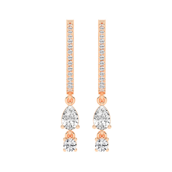 Sway Hoop with Pear & Round Drop Earrings