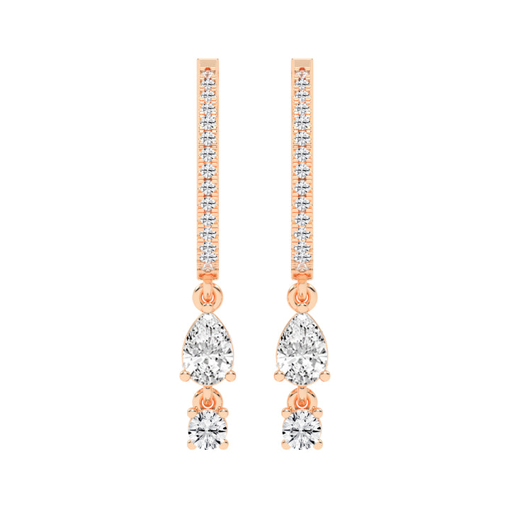 Sway Hoop with Pear & Round Drop Earrings