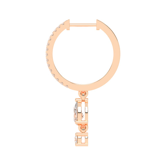 Sway Hoop with Pear & Round Drop Earrings