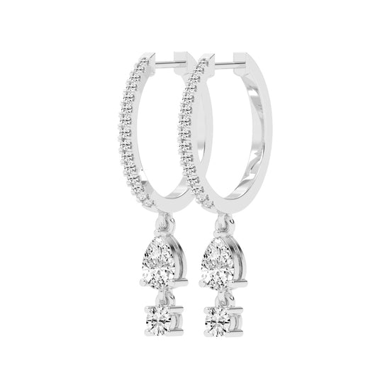 Sway Hoop with Pear & Round Drop Earrings