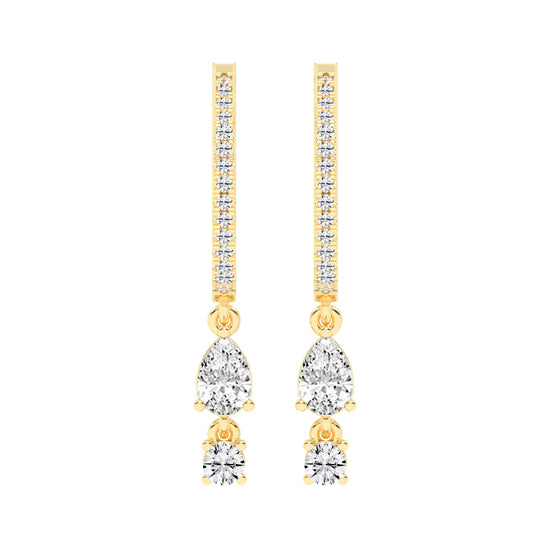 Sway Hoop with Pear & Round Drop Earrings