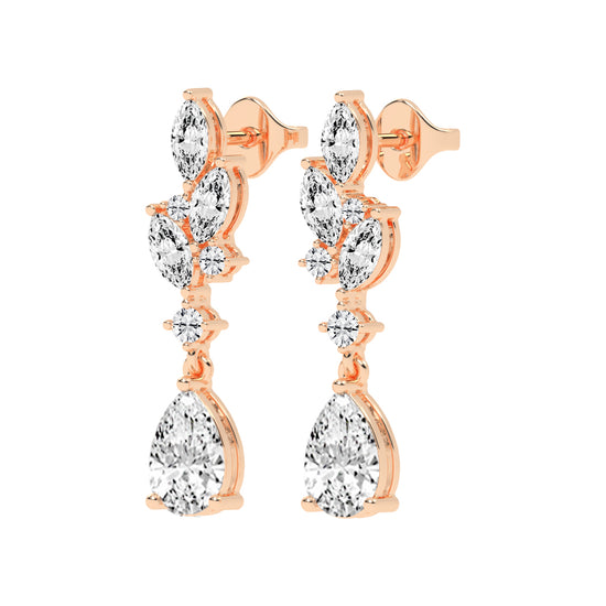 Celestia Cascade Marquise & Pear Dangles Earrings
