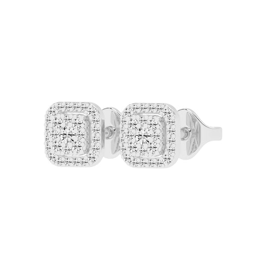 Regal Glow Double Halo Stud Earrings
