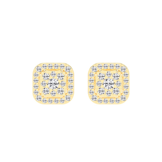 Regal Glow Double Halo Stud Earrings