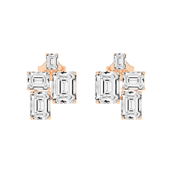 GeoLuxe Emerald Cluster Earrings