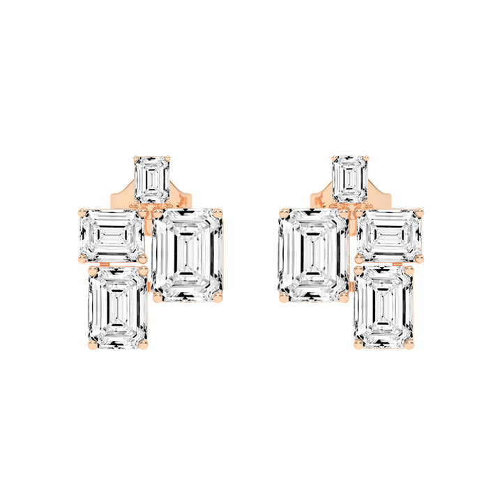 GeoLuxe Emerald Cluster Earrings