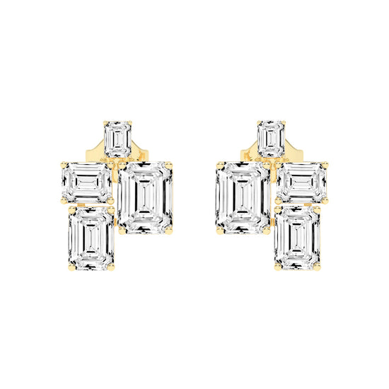 GeoLuxe Emerald Cluster Earrings