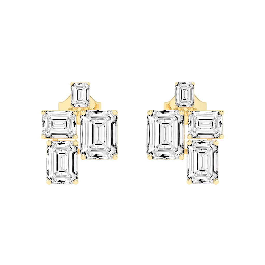 GeoLuxe Emerald Cluster Earrings