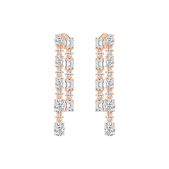 Celestial Grace Dual Row Earrings