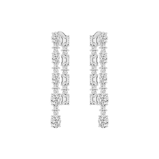 Celestial Grace Dual Row Earrings