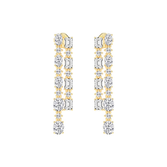 Celestial Grace Dual Row Earrings