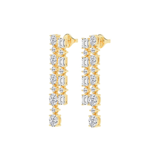 Celestial Grace Dual Row Earrings
