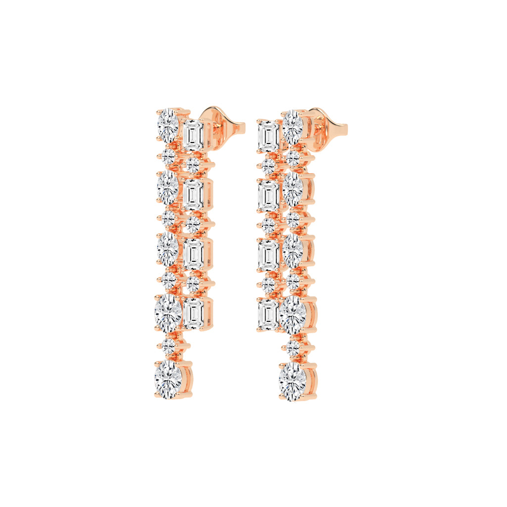 Celestial Grace Dual Row Earrings
