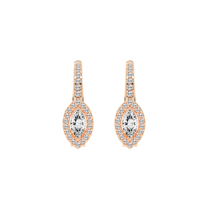 Elysian Marquise Halo Hoops Earrings