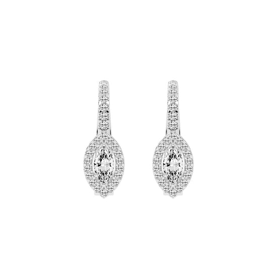 Elysian Marquise Halo Hoops Earrings