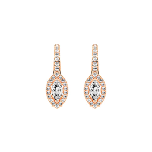Elysian Marquise Halo Hoops Earrings