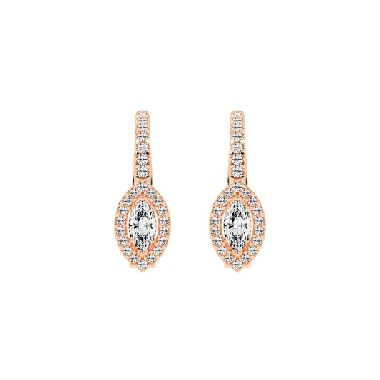 Elysian Marquise Halo Hoops Earrings
