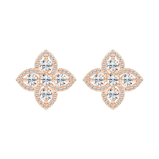 Starlight Petal Diamond Halo Studs