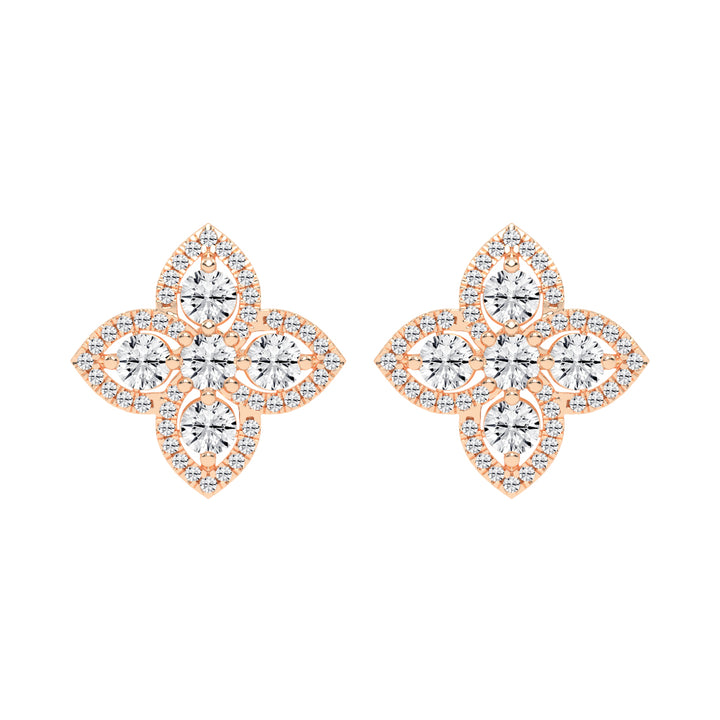 Starlight Petal Diamond Halo Studs